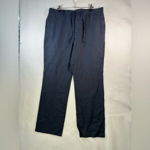 Perry Ellis Linen Navy Drawstring Chinos